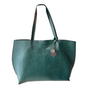 Genuine Leather G.H. Bass & Co. Forest Green and Brown Reversible Tote Bag